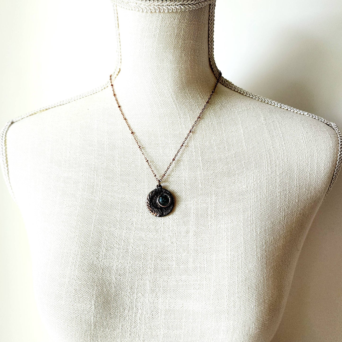Faceted Moss Agate Fern Necklace