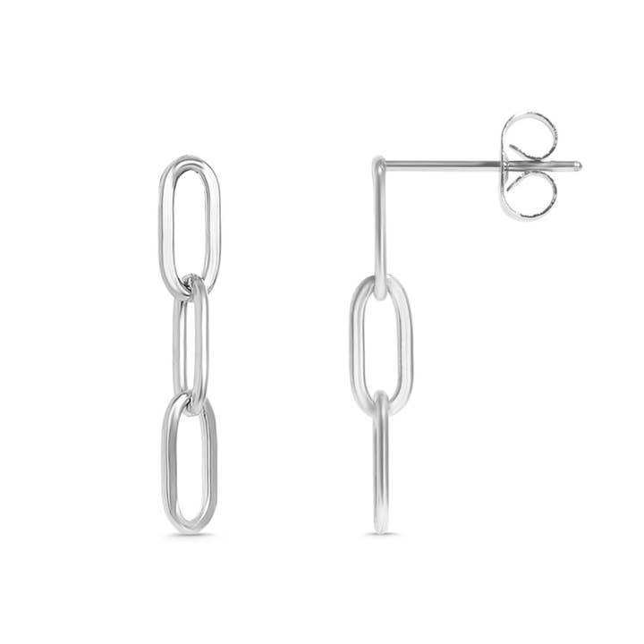 18K Gold Pvd Stainless Steel Paperclip Chain earrings