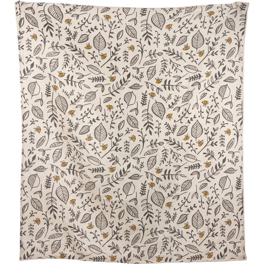 Bee And Leaf Floral Throw Blanket