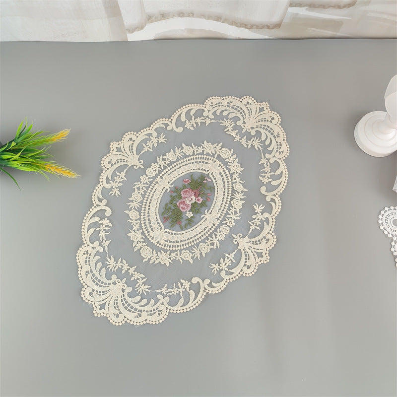 Embroidered lace doilies placemats