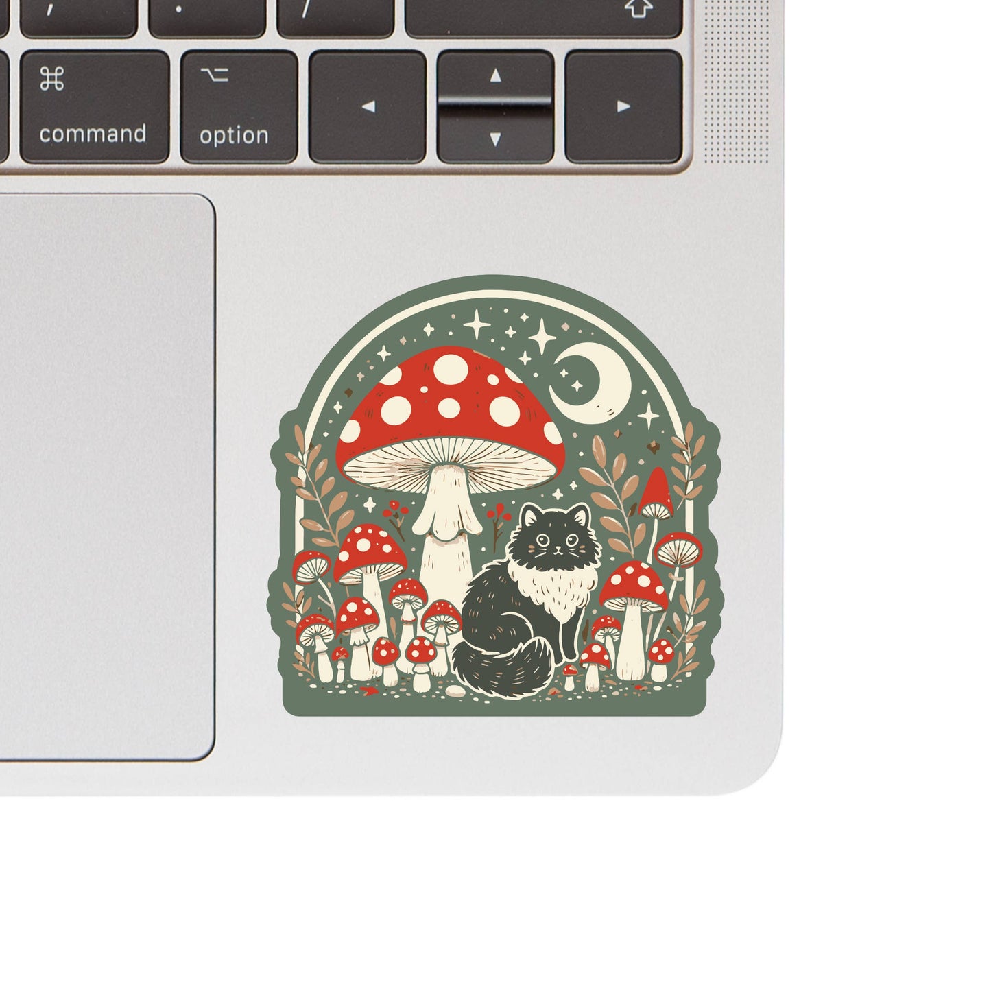 Moon Cat mushrooms Vinyl Sticker