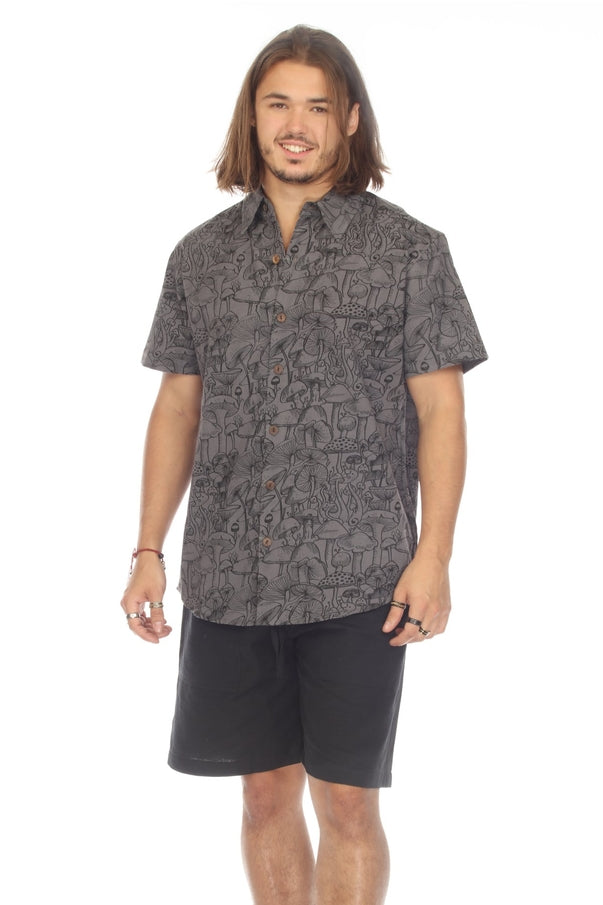 Men's Mushroom button down shirt