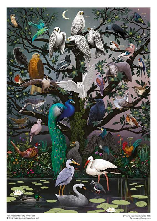Sustainable Jigsaw Puzzle by Anna Stead: Parliament of Fowls