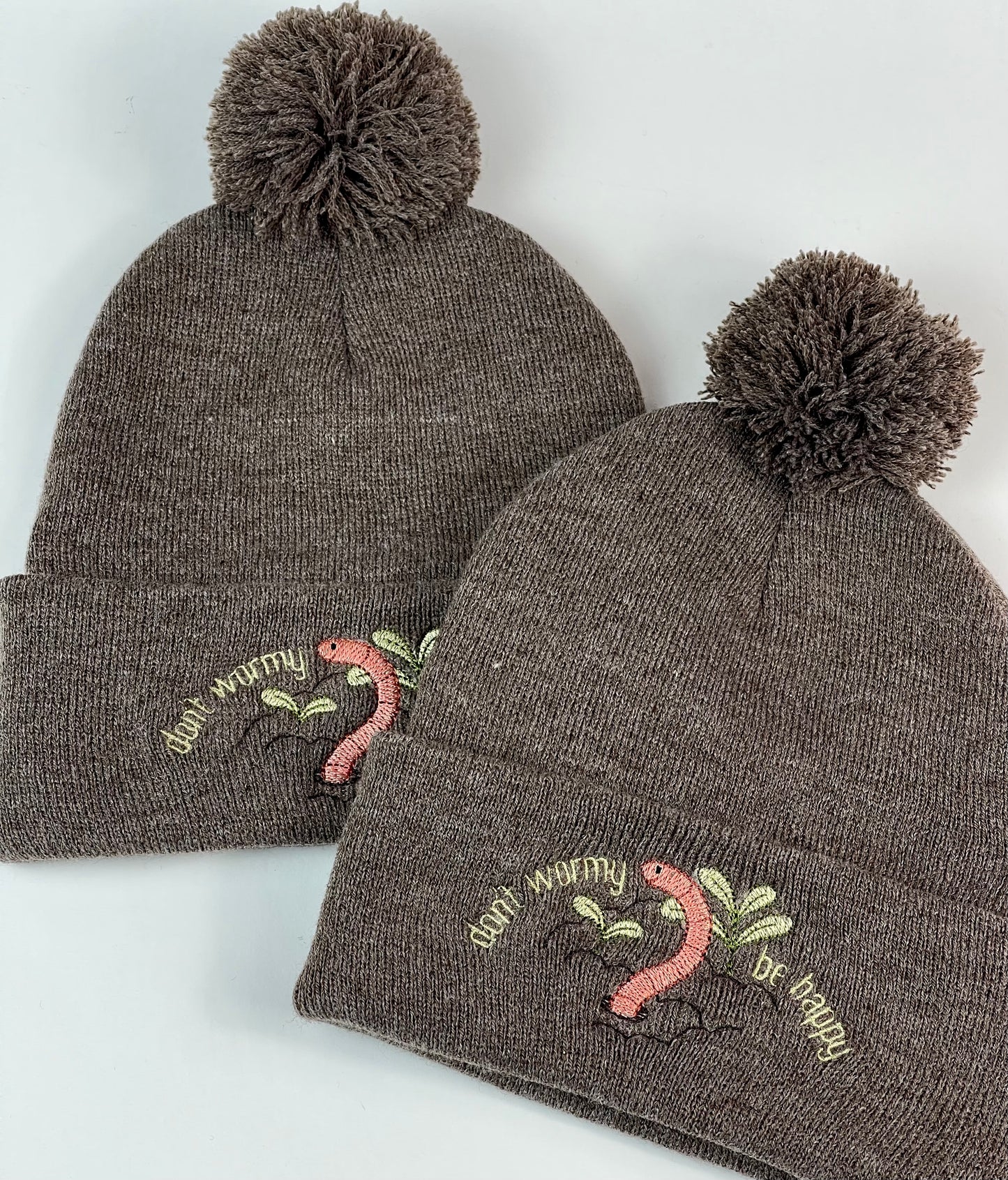 Don't Wormy Be Happy hats