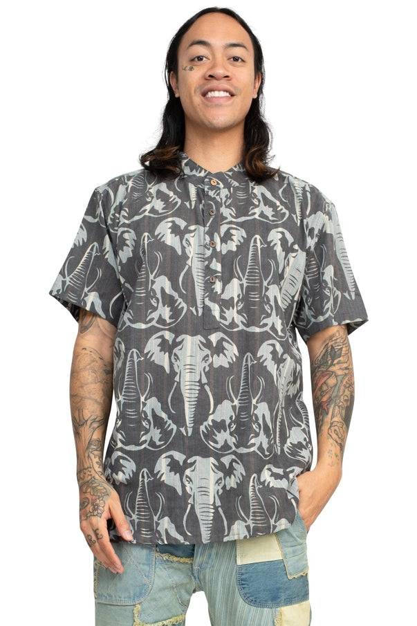 Men's Elephant button down shirt