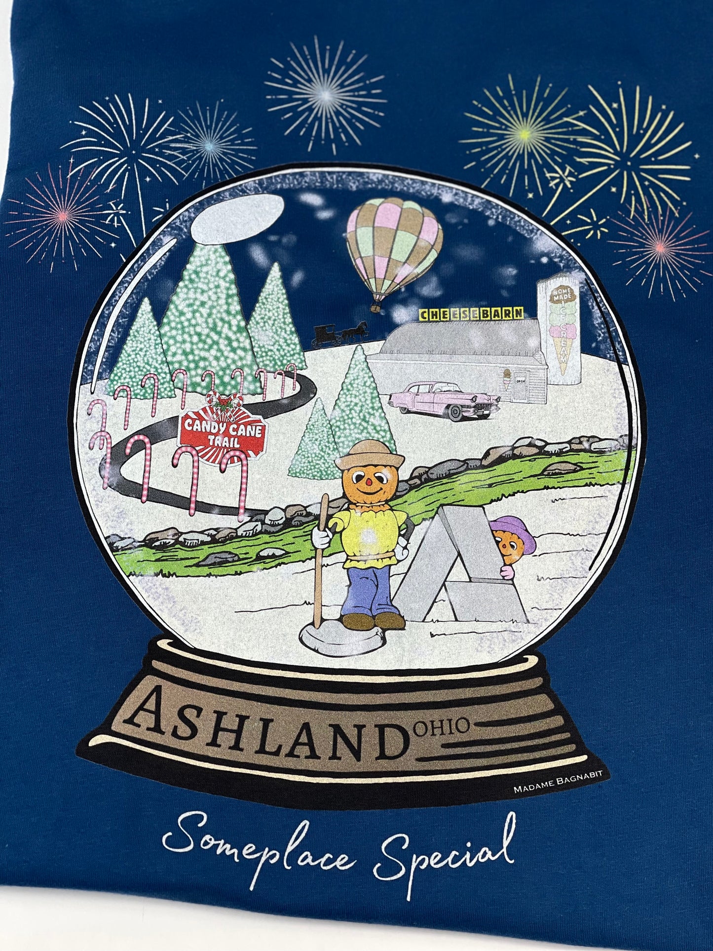 Ashland, OH Someplace Special snow globe unisex tshirt