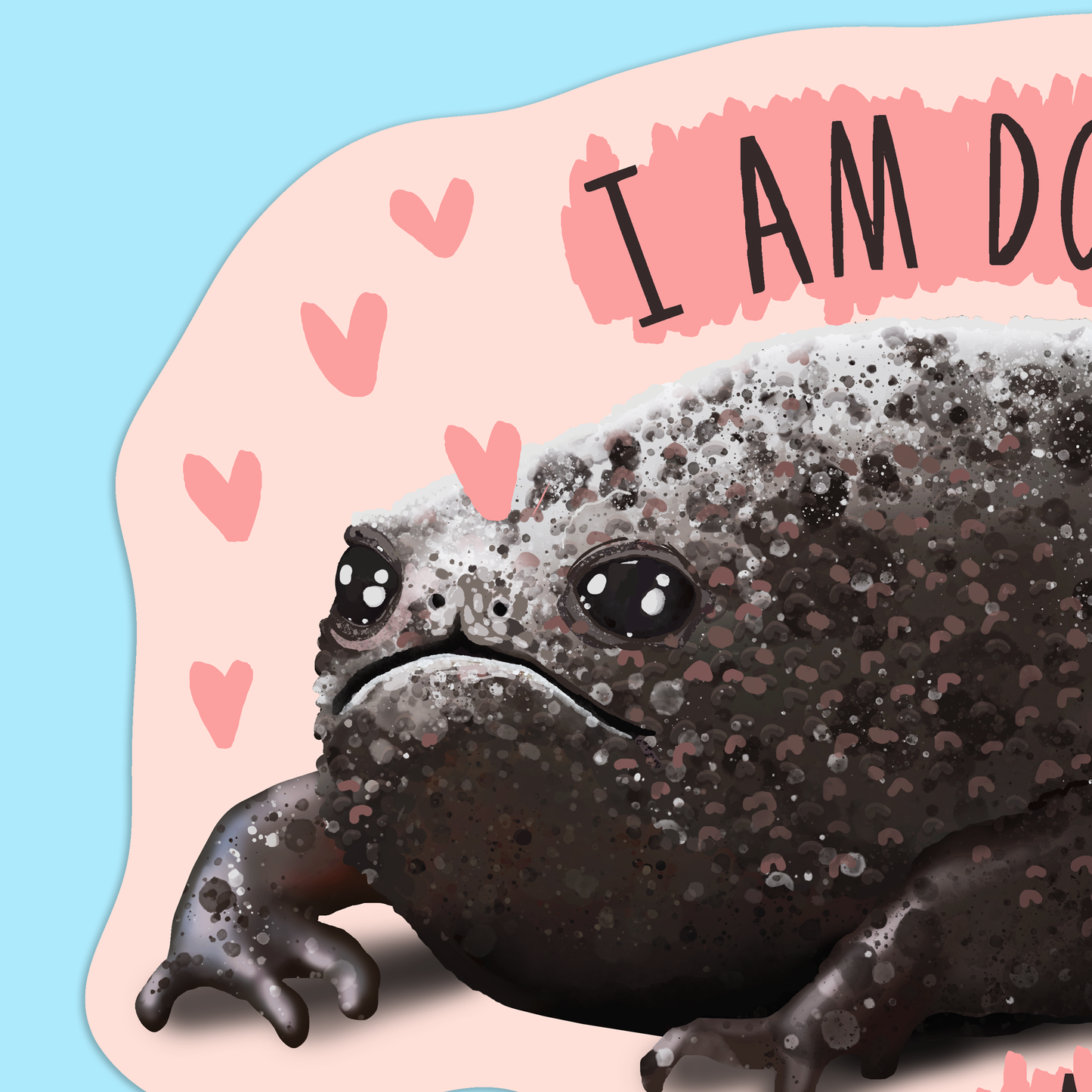 Black Rain Frog Sticker - I Am Doing My Best