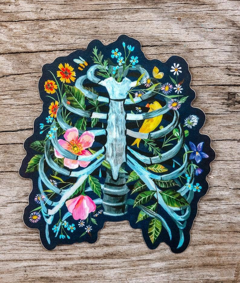 Rib Cage - Matte Sticker - Katie Daisy