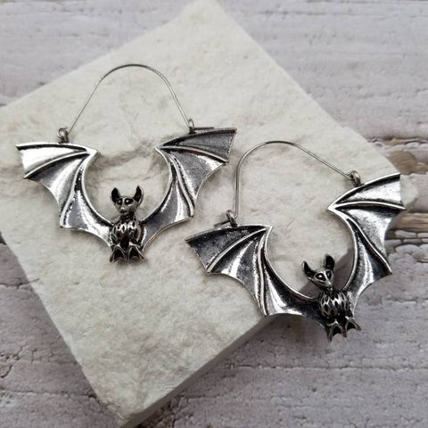 Vintage style bat earrings