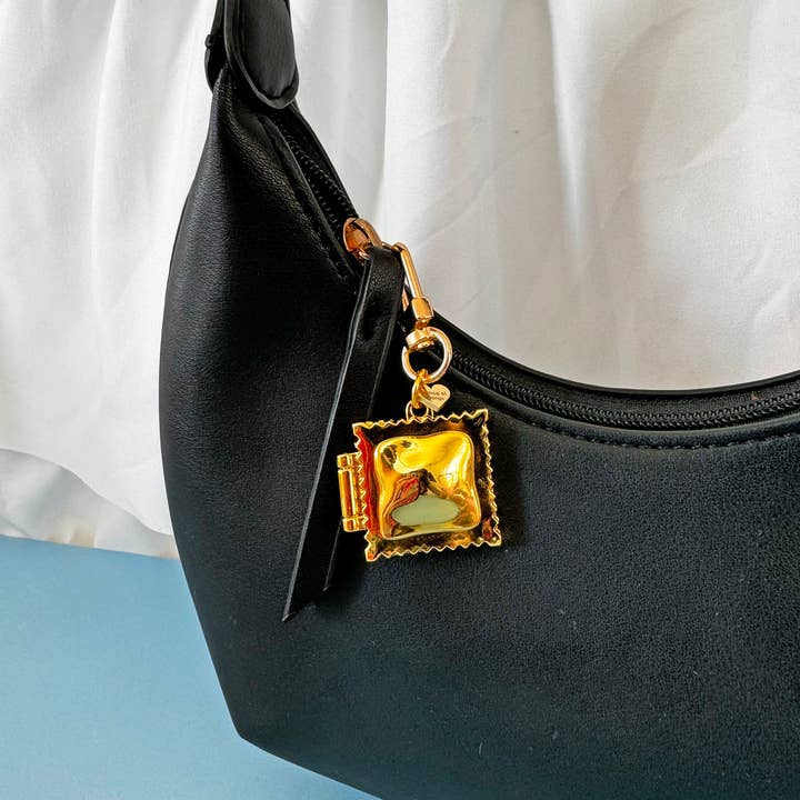 Ravioli locket keychain
