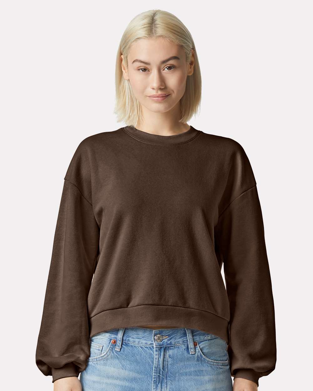 Don't Wormy, Be Happy MB embroidered women's crewneck sweatshirt