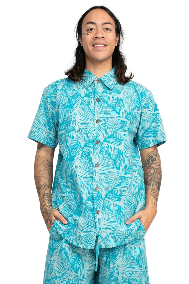Men's Tropical Leaves button down shirt