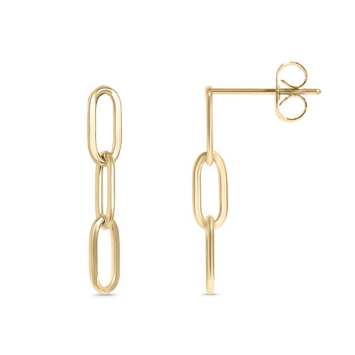 18K Gold Pvd Stainless Steel Paperclip Chain earrings