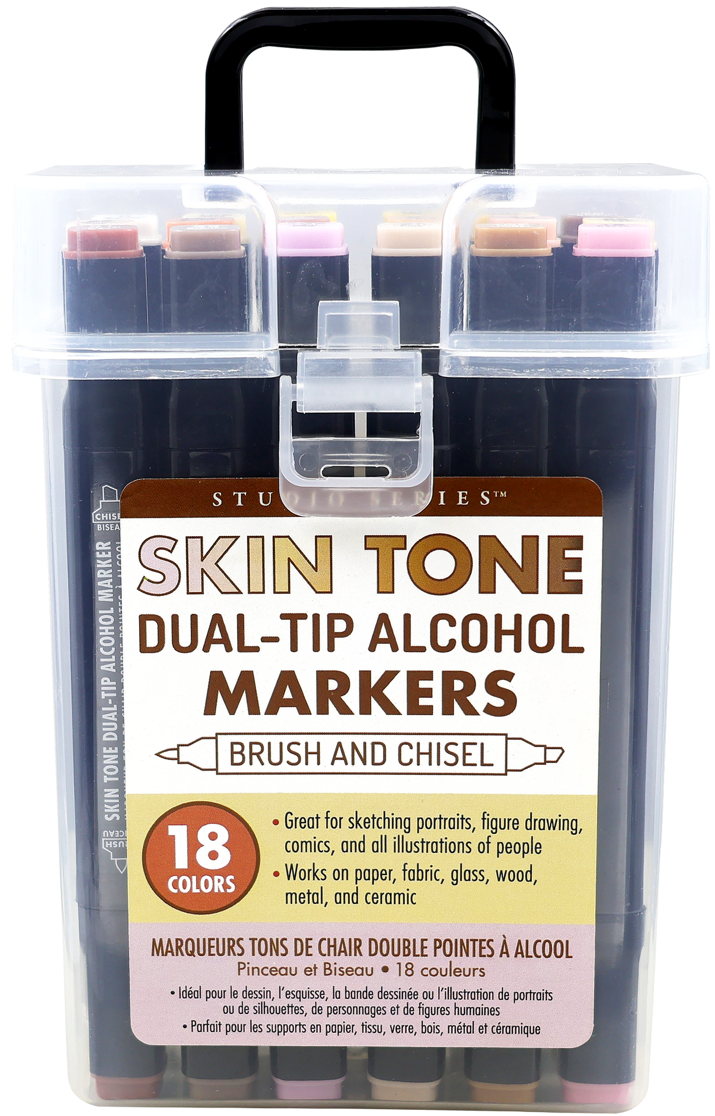 Studio Series Dual-Tip Skin Tone Alcohol Markers (Set of 18 colors)