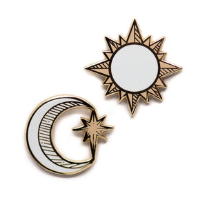 Sun & Moon collar pin set