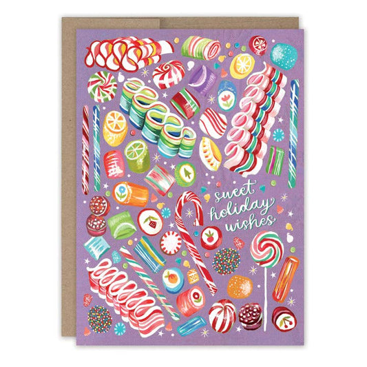 Ribbon Candy Holiday Card - Katie Daisy