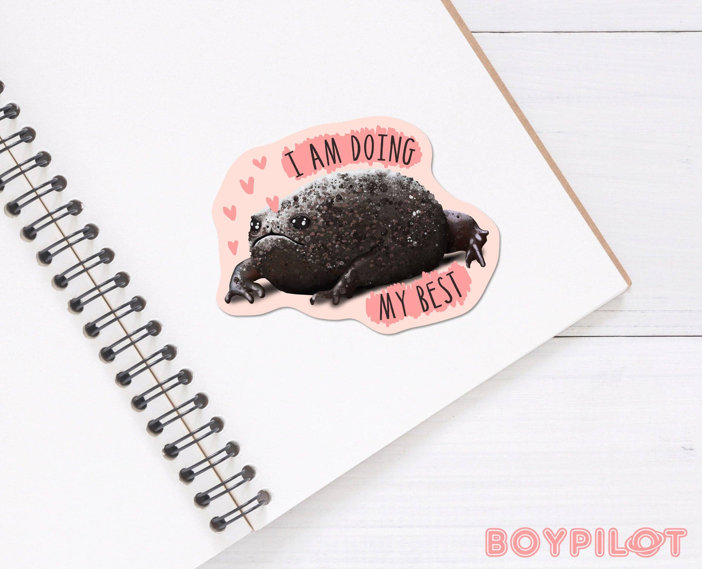 Black Rain Frog Sticker - I Am Doing My Best