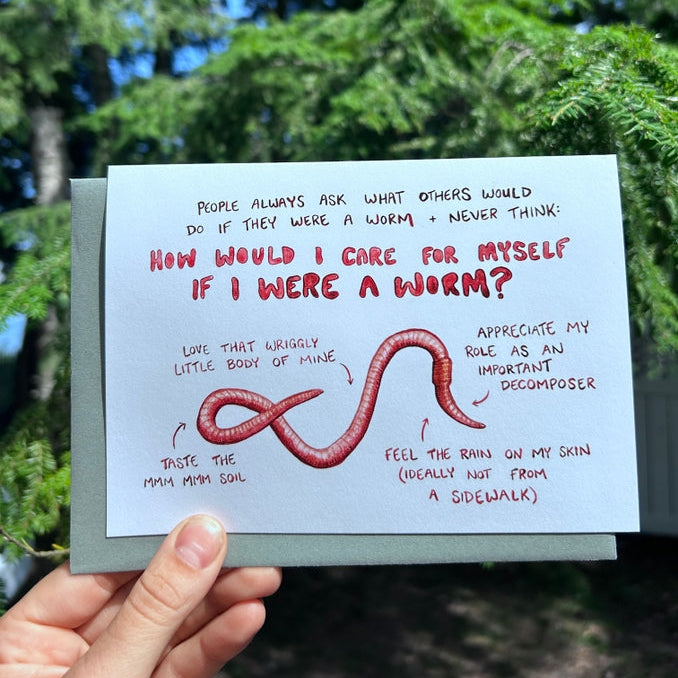 Self Love Worm greeting card