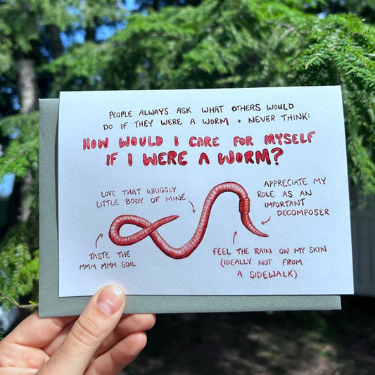 Self Love Worm greeting card