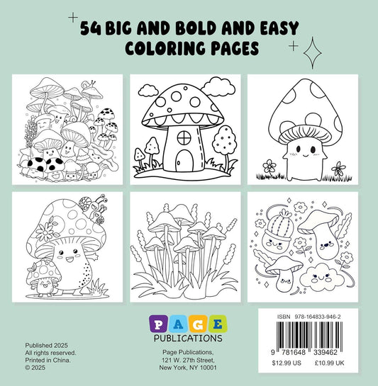 Mushrooms: Bold and Easy Coloring Book