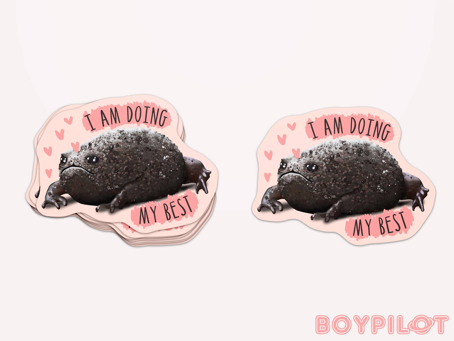 Black Rain Frog Sticker - I Am Doing My Best