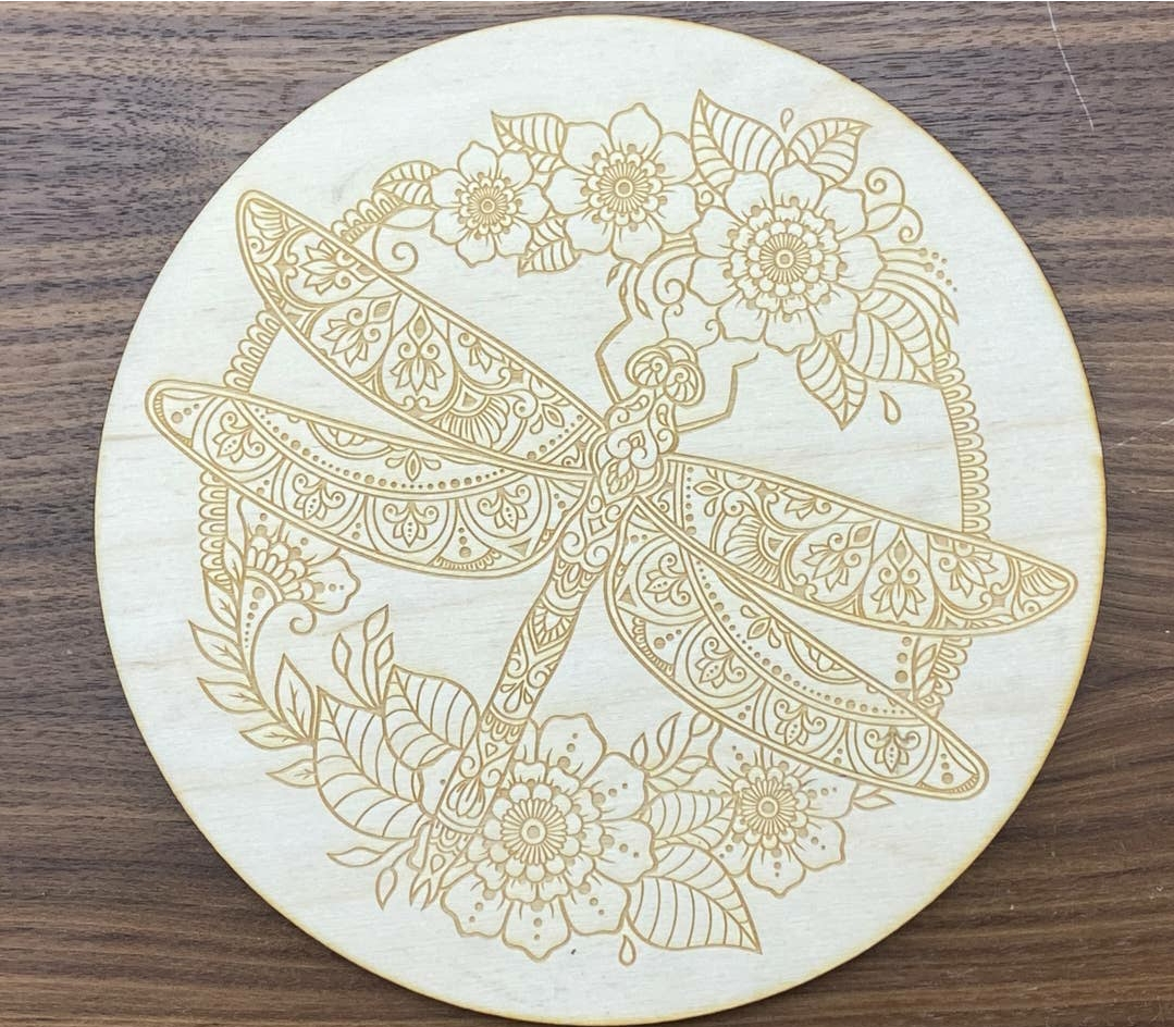 Dragonfly floral crystal grid