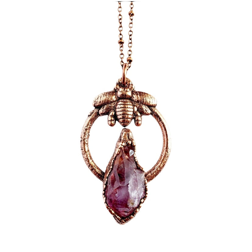 Amethyst Honey Bee necklace