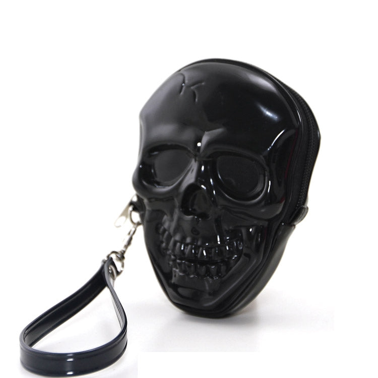 Skull zippered wristlet