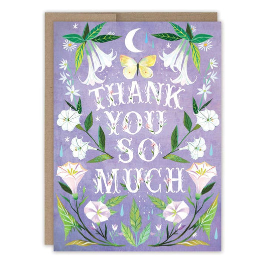 Lavender Moonflowers thank you card - Katie Daisy