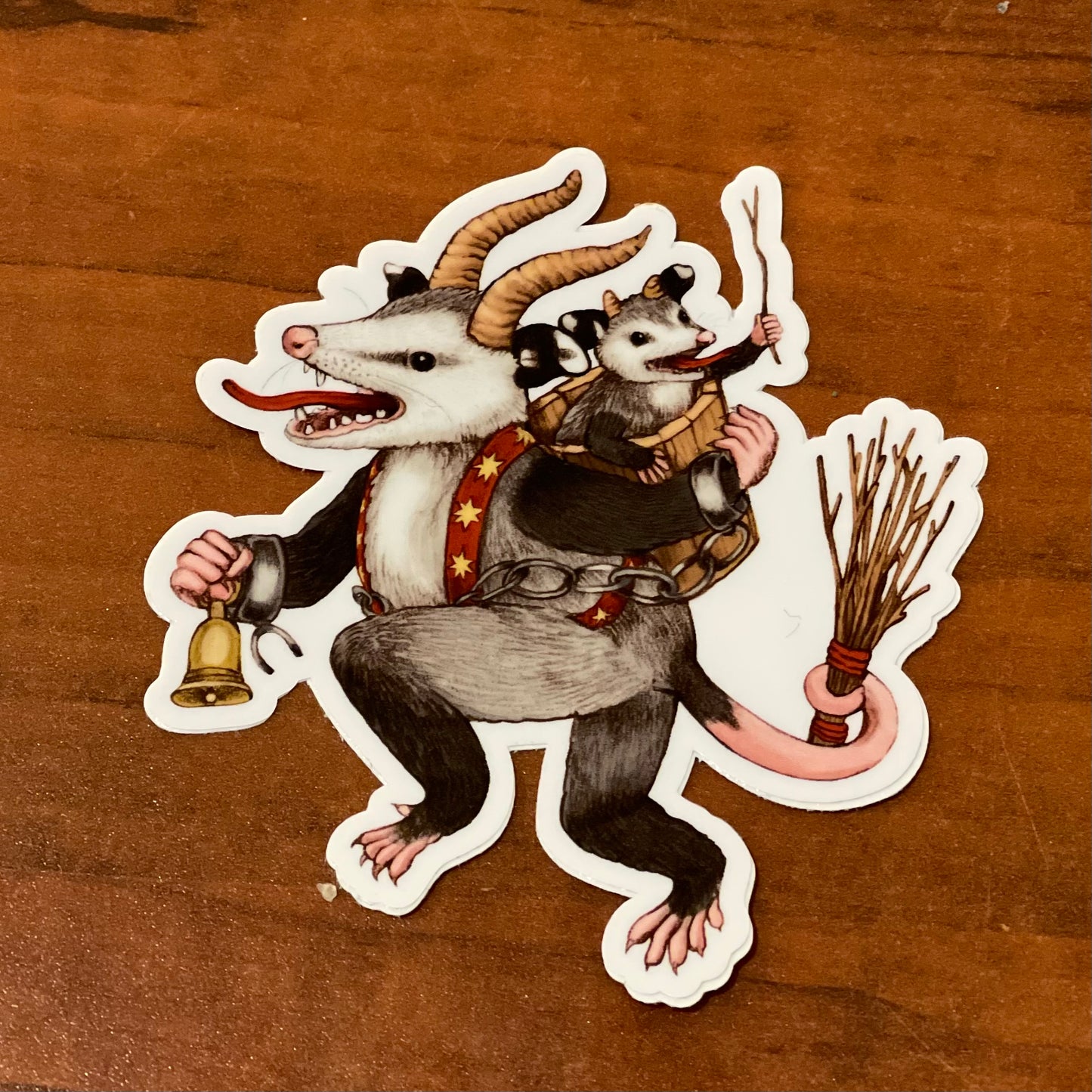 krampus opossum sticker