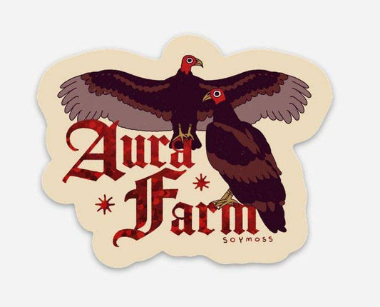 Aura Farm Turkey Vulture Glitter Sticker