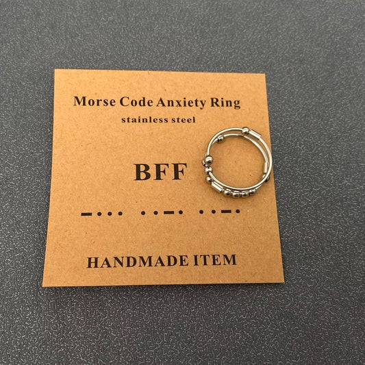 Morse code fidget anxiety rings