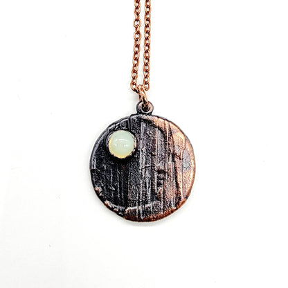 Uranium Glass Lunar Gaze Necklace