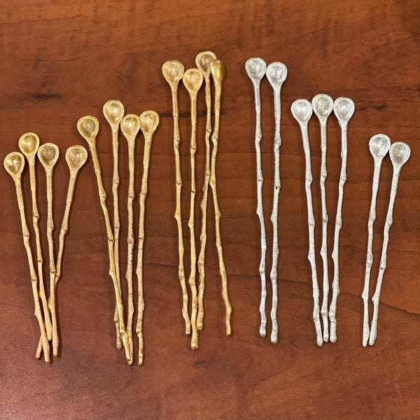Mini branch gold or silver decorative spoons