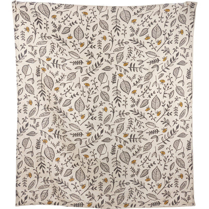 Bee And Leaf Floral Throw Blanket