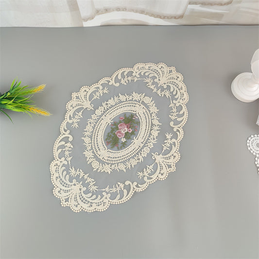 Embroidered lace doilies placemats