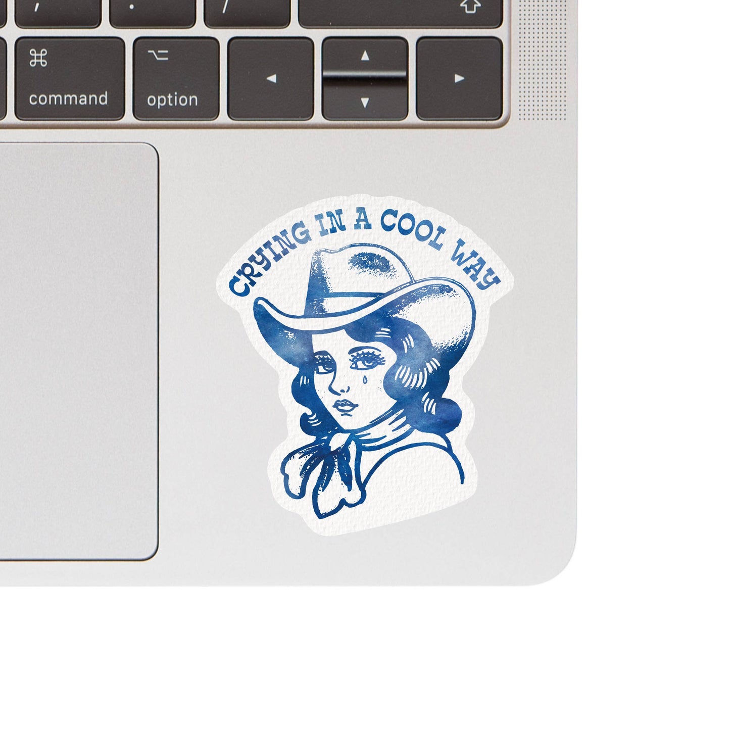Crying in a Cool Way Cowgirl Retro Western Vinyl Sticker