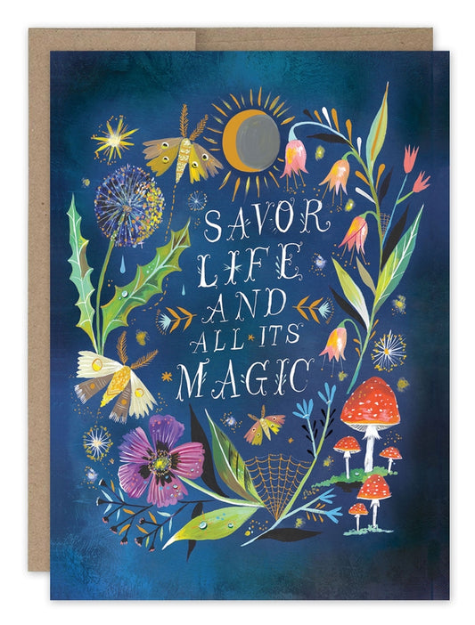 Savor Life birthday card - Katie Daisy