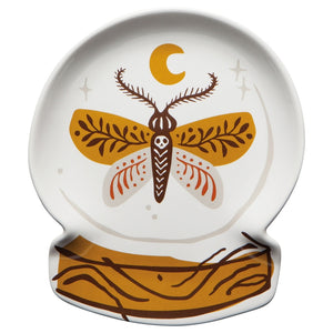 Spellbound Moth ceramic spoon rest trinket dish