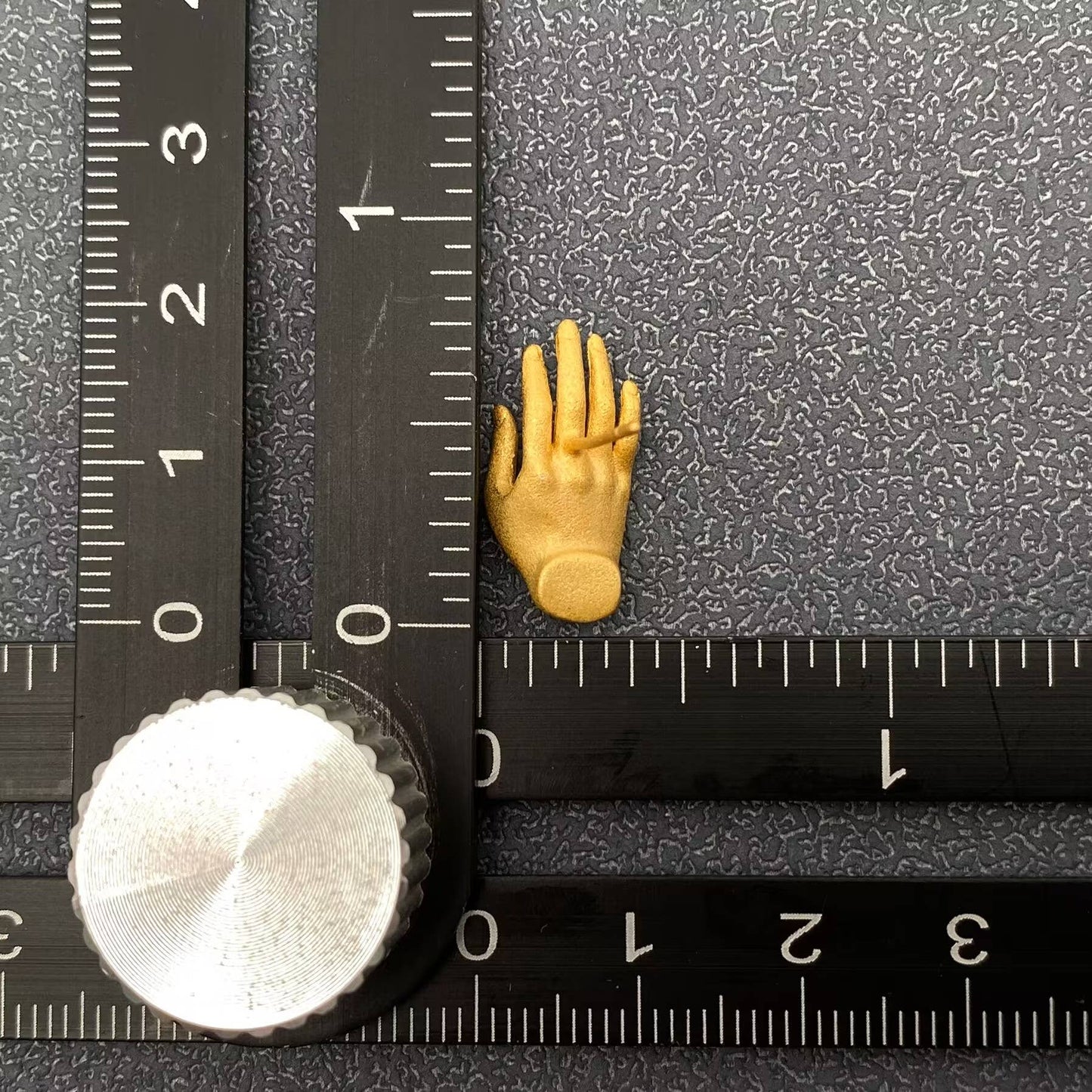 Buddhism Hand 14K Matte Gold Plated Ear Studs