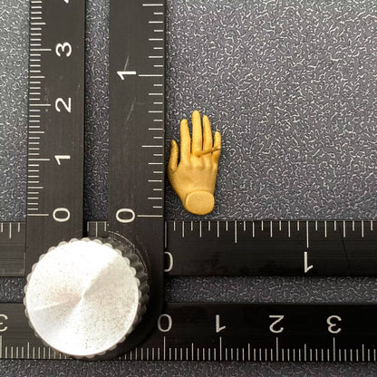 Buddhism Hand 14K Matte Gold Plated Ear Studs