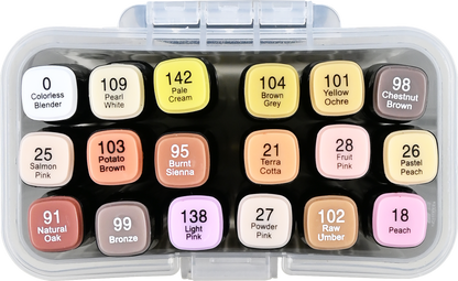 Studio Series Dual-Tip Skin Tone Alcohol Markers (Set of 18 colors)