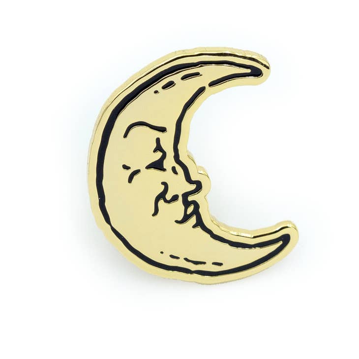 Moon hard enamel pin