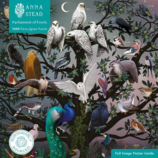 Sustainable Jigsaw Puzzle by Anna Stead: Parliament of Fowls