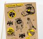 Hand-Drawn Raccoons Sticker Sheet - Waterproof Vinyl
