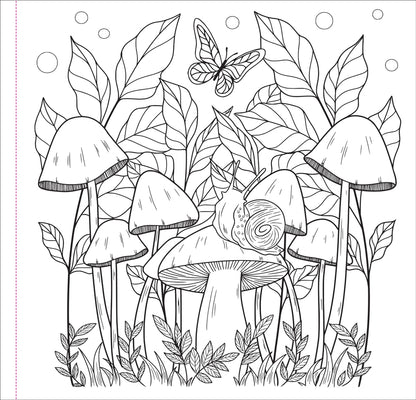 Mushrooms coloring book