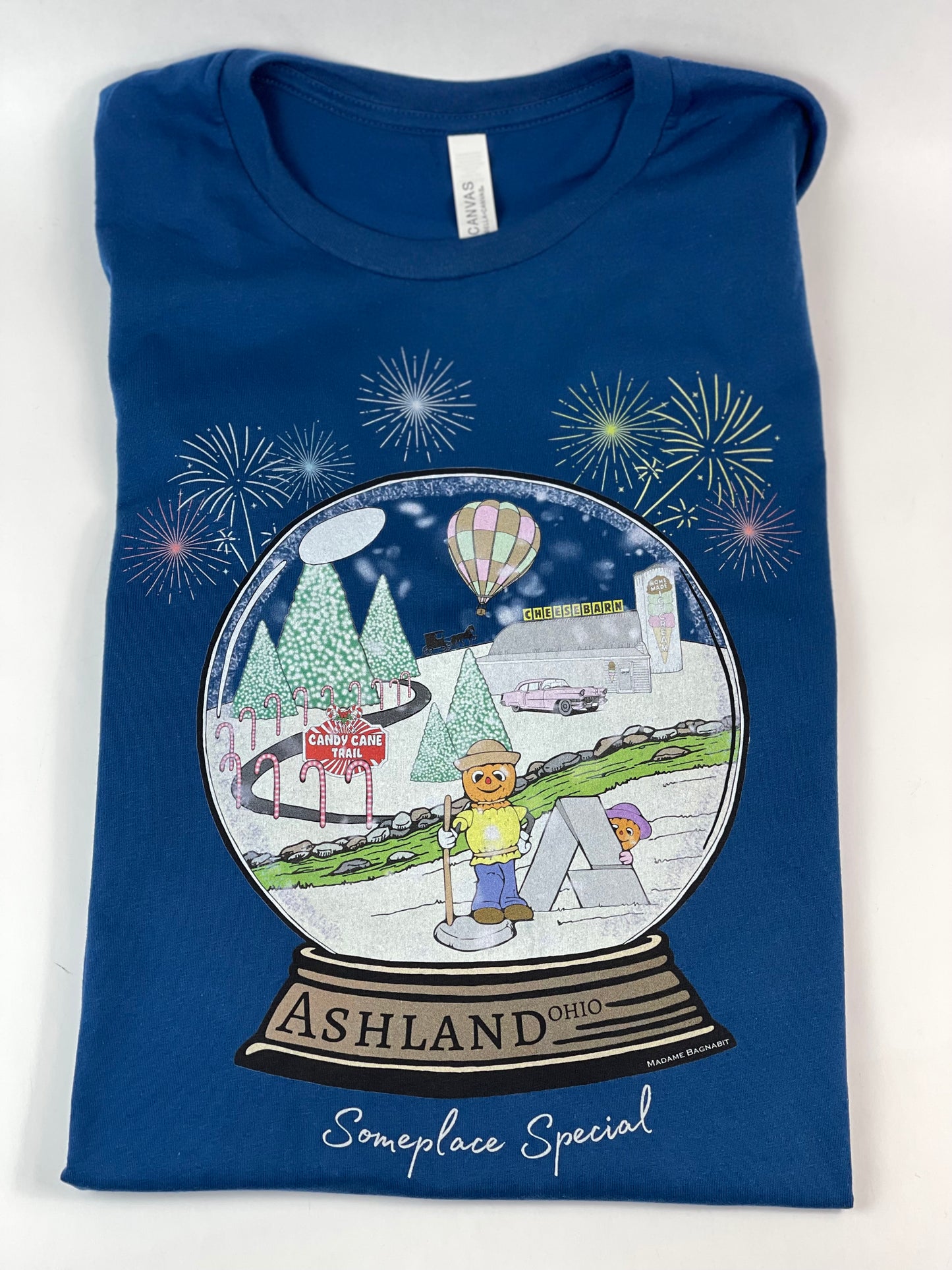 Ashland, OH Someplace Special snow globe unisex tshirt