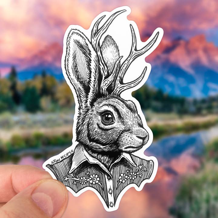 Stoic Jackalope vinyl sticker