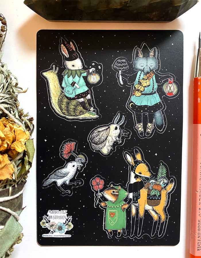 Folk art stickers - by Marika Paz