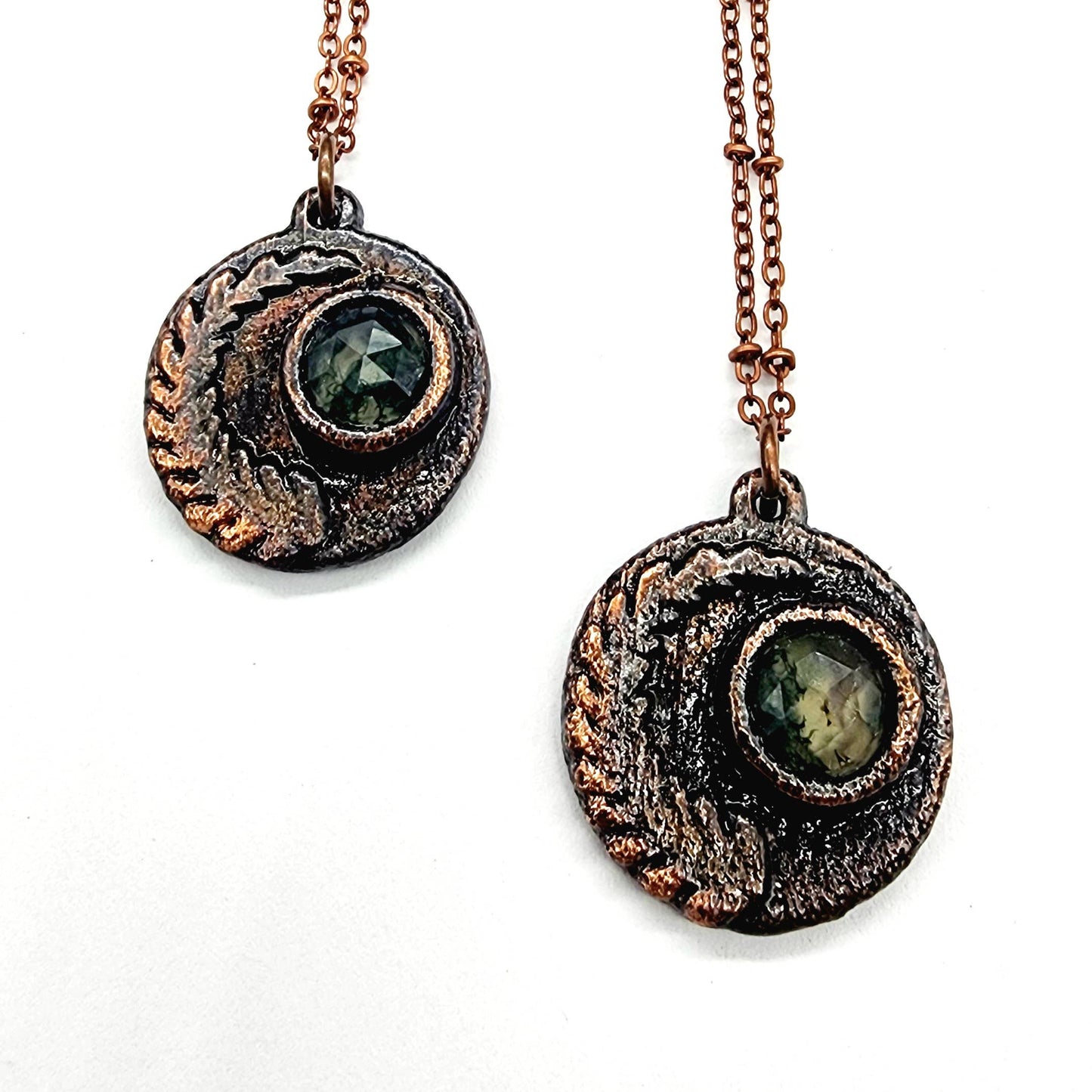 Faceted Moss Agate Fern Necklace